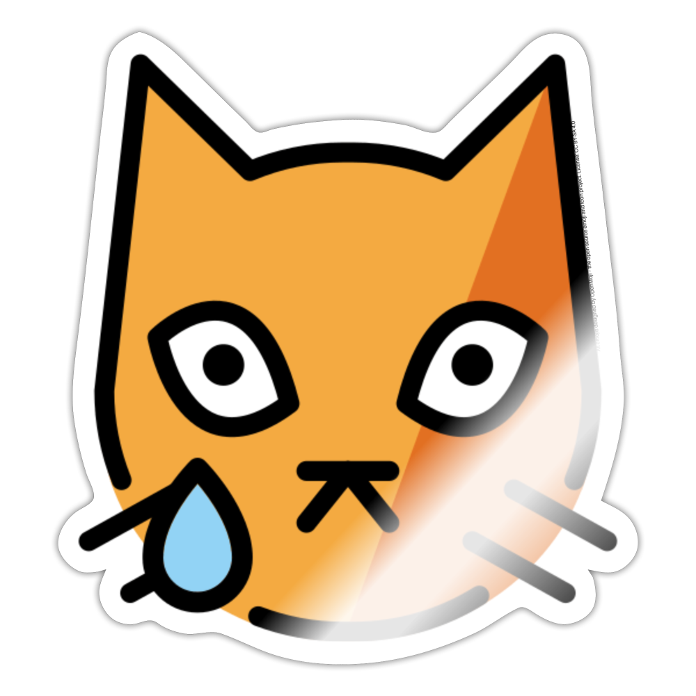 Crying Cat Moji Sticker - Emoji.Express - white glossy