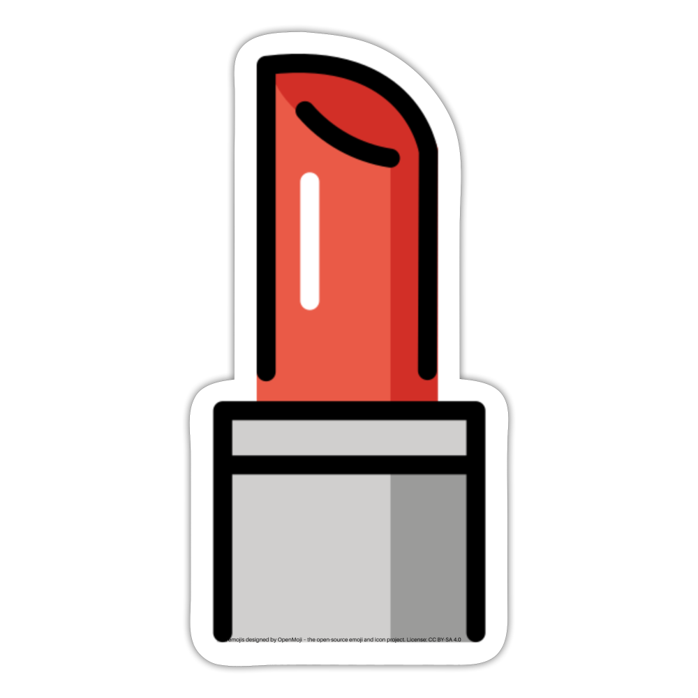 Lipstick Moji Sticker - Emoji.Express - white matte