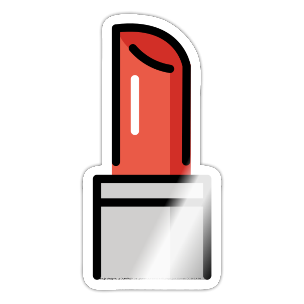 Lipstick Moji Sticker - Emoji.Express - white glossy