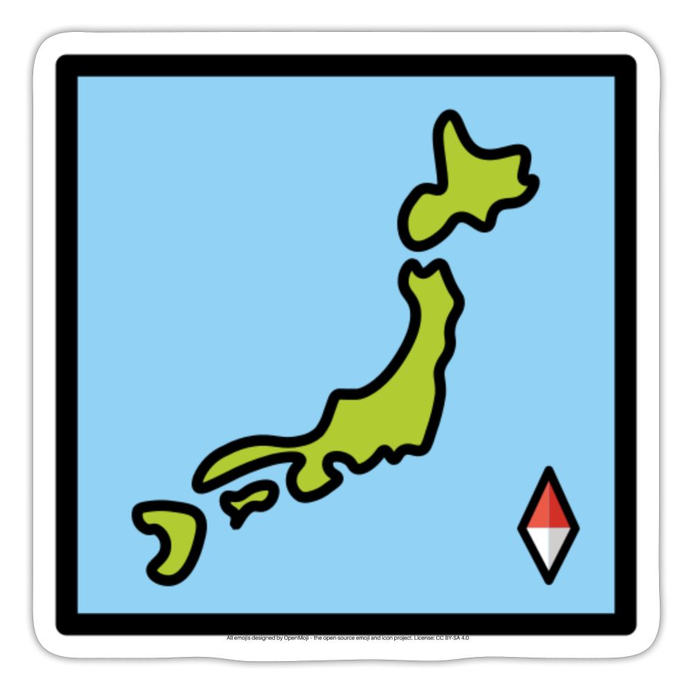 Map of Japan Moji Sticker - Emoji.Express - white matte