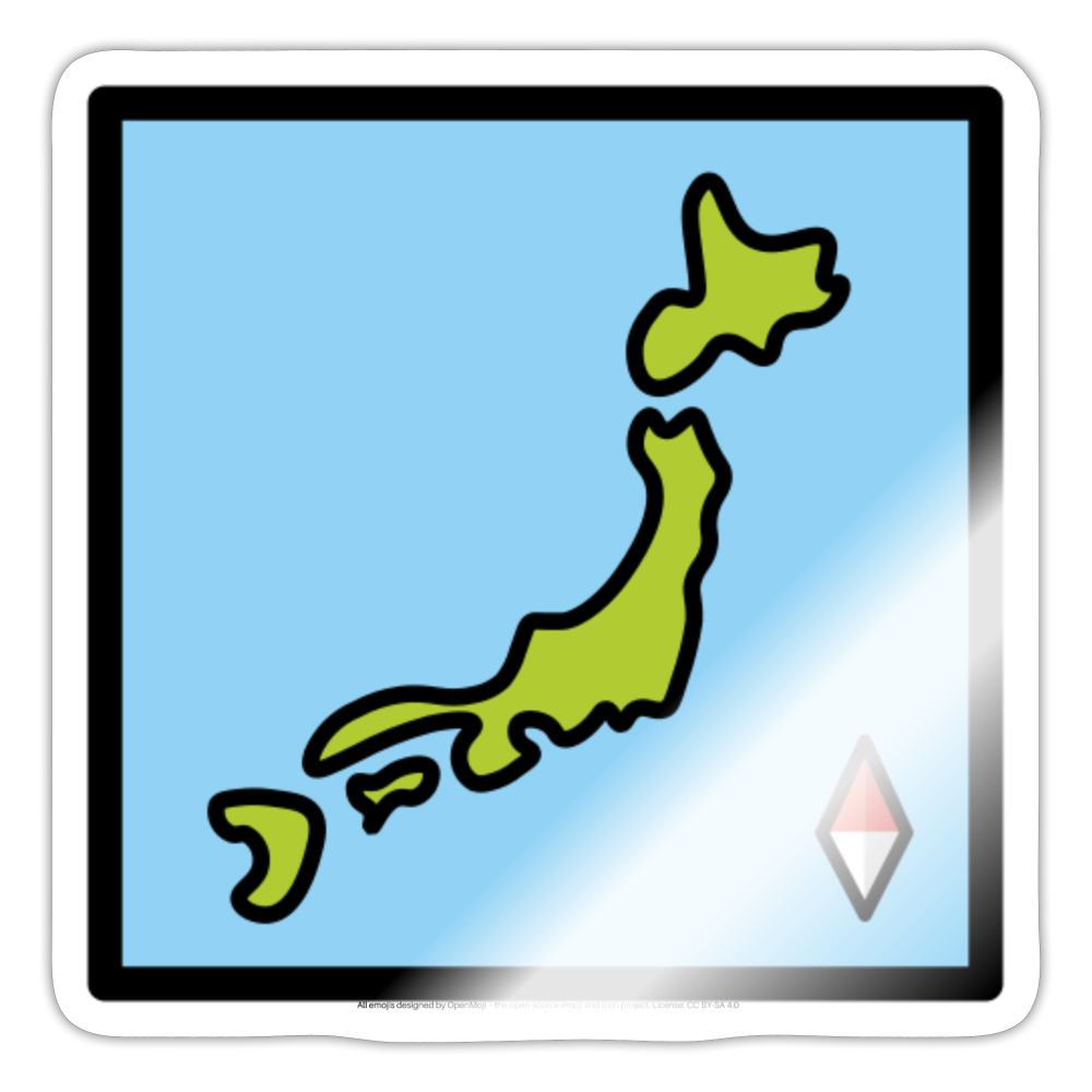 Map of Japan Moji Sticker - Emoji.Express - white glossy