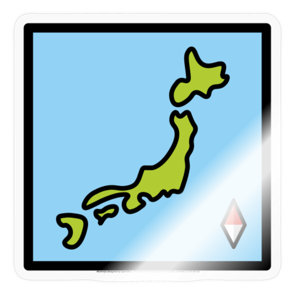 Map of Japan Moji Sticker - Emoji.Express - transparent glossy