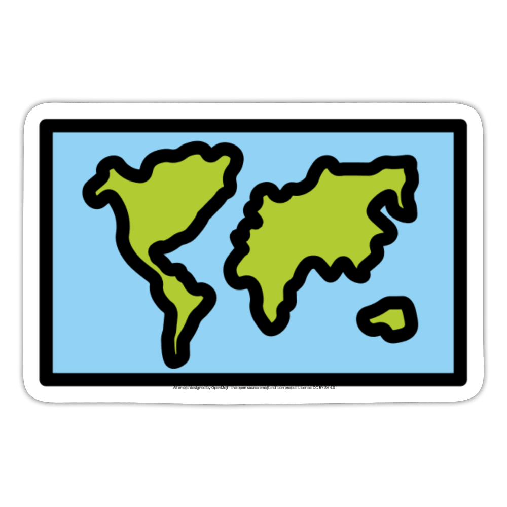 World Map Moji Sticker - Emoji.Express - white matte