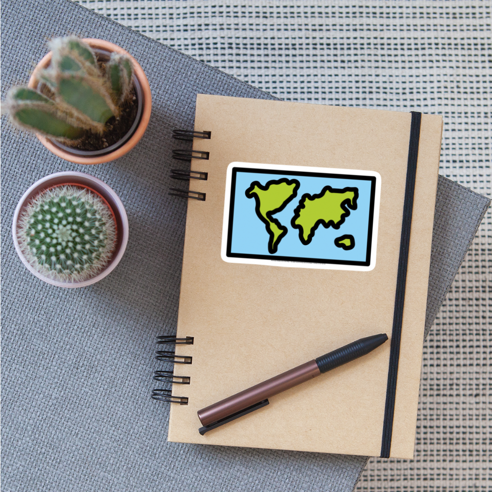 World Map Moji Sticker - Emoji.Express - white matte