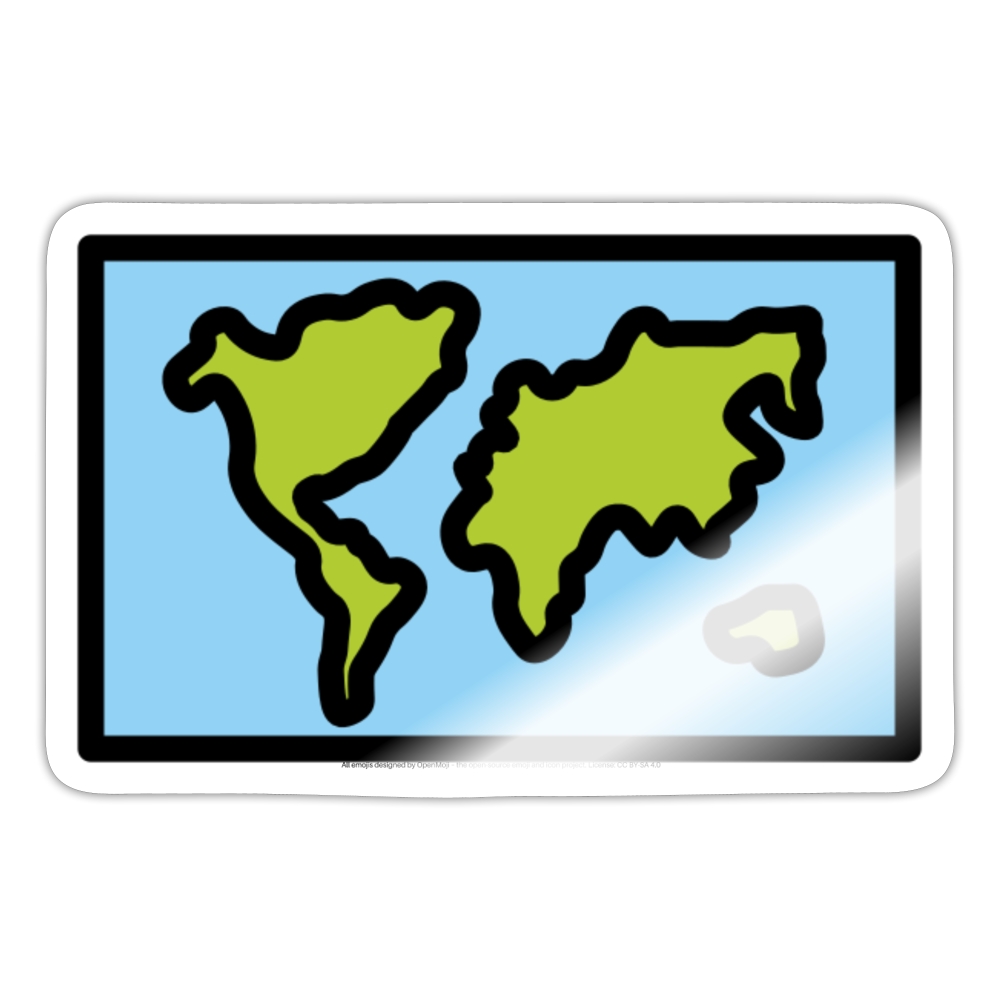 World Map Moji Sticker - Emoji.Express - white glossy