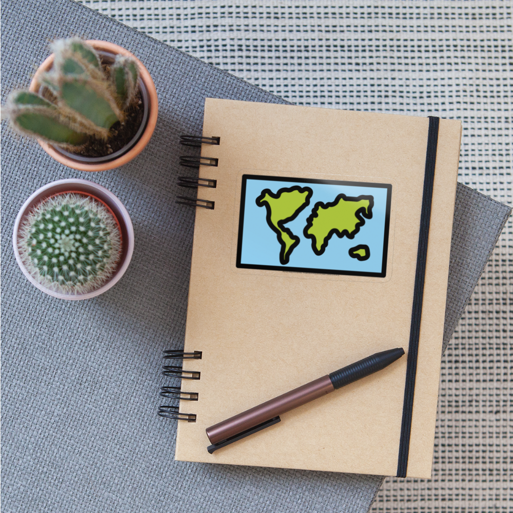 World Map Moji Sticker - Emoji.Express - transparent glossy