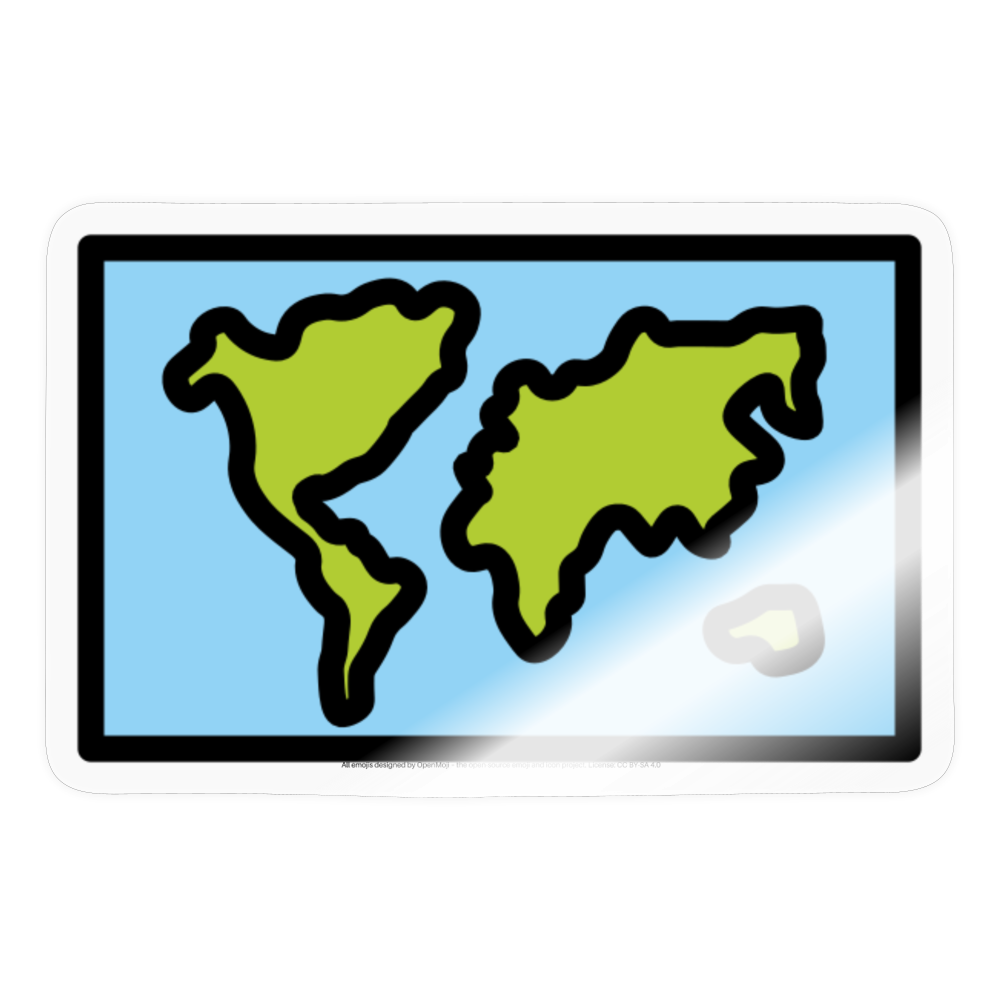 World Map Moji Sticker - Emoji.Express - transparent glossy