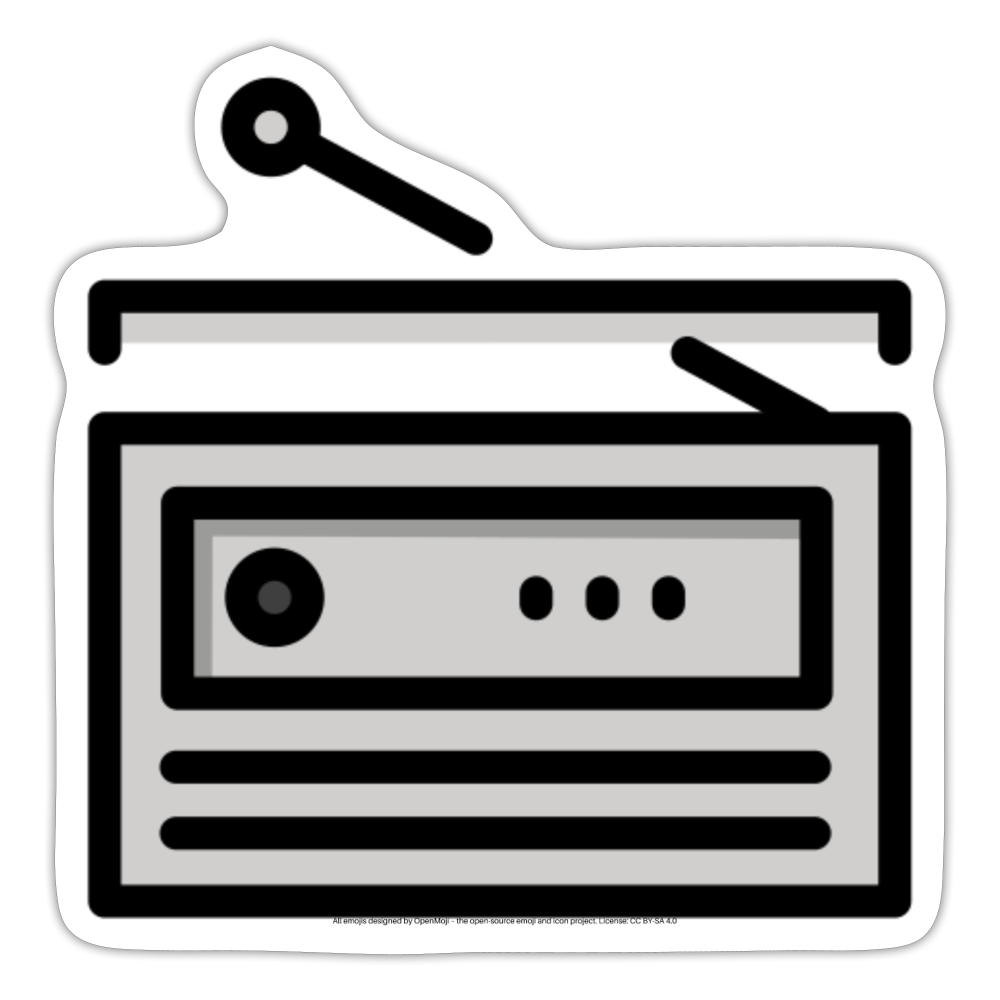 Radio Moji Sticker - Emoji.Express - white matte