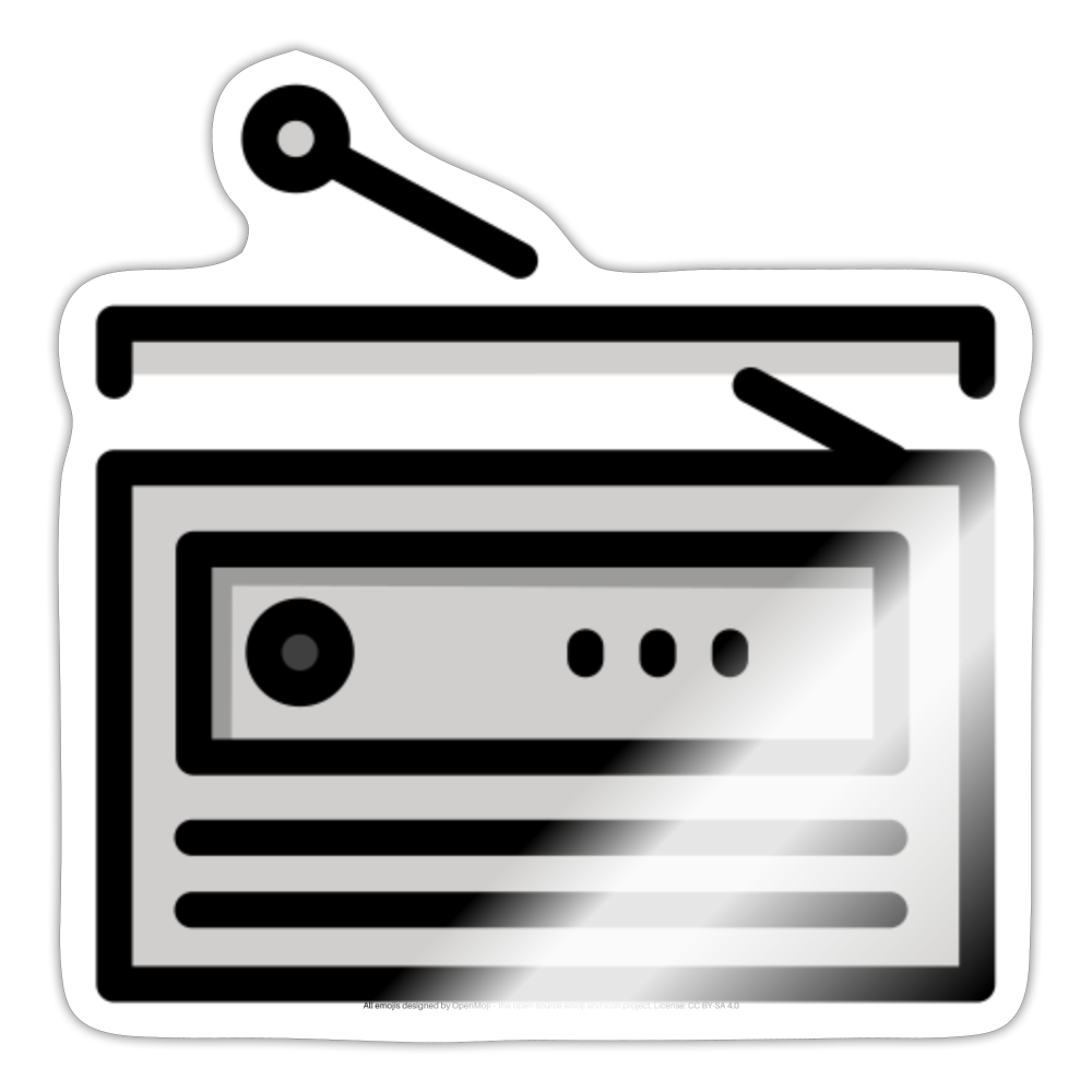 Radio Moji Sticker - Emoji.Express - white glossy