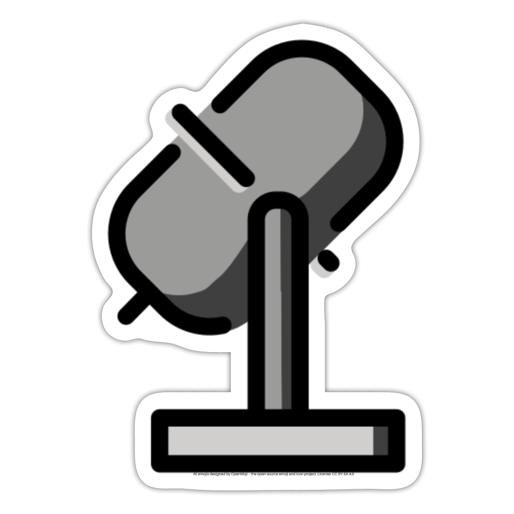 Studio Microphone Moji Sticker - Emoji.Express - white matte