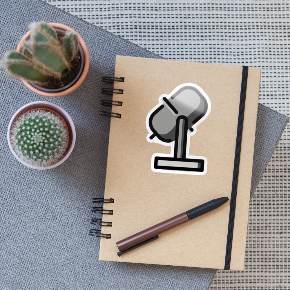 Studio Microphone Moji Sticker - Emoji.Express - white glossy