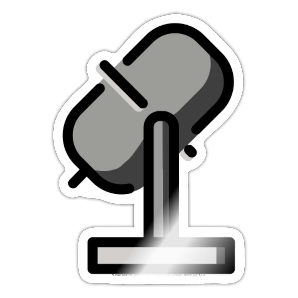 Studio Microphone Moji Sticker - Emoji.Express - white glossy