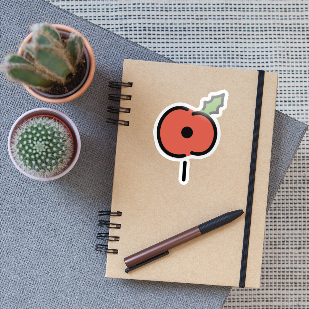 Poppy Moji Sticker - Emoji.Express - white glossy