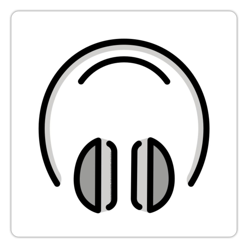 Headphone Moji Sticker - Emoji.Express - white matte