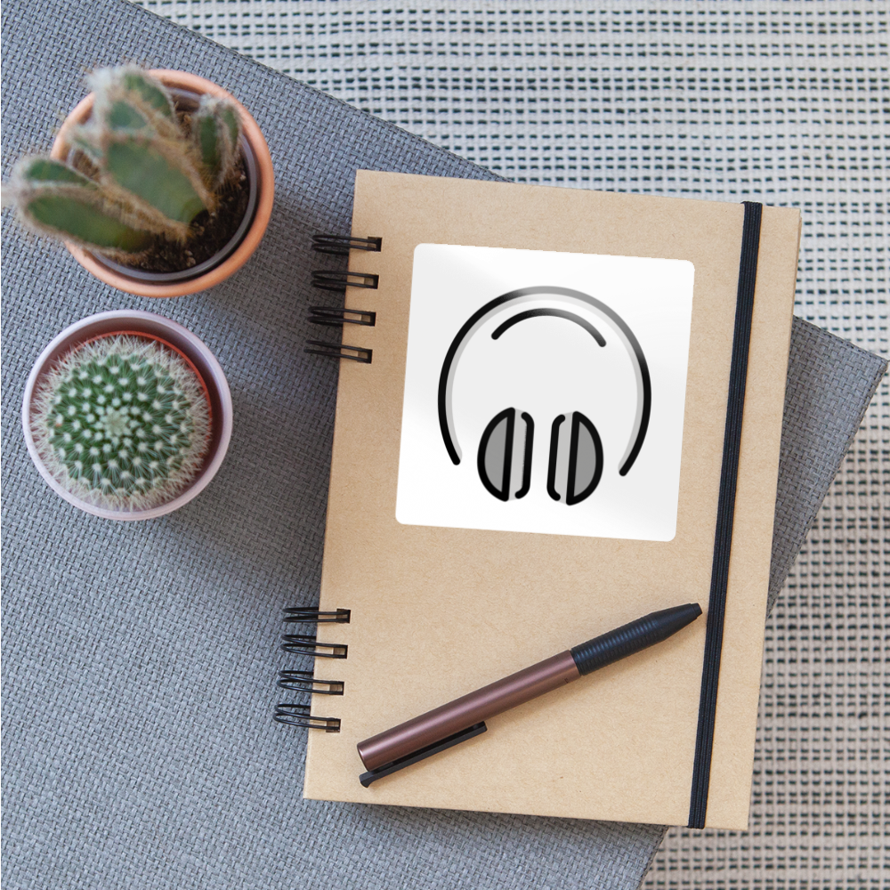 Headphone Moji Sticker - Emoji.Express - white glossy