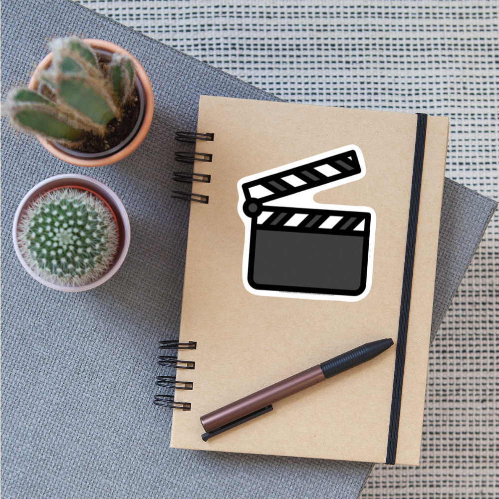 Clapper Board Moji Sticker - Emoji.Express - white matte