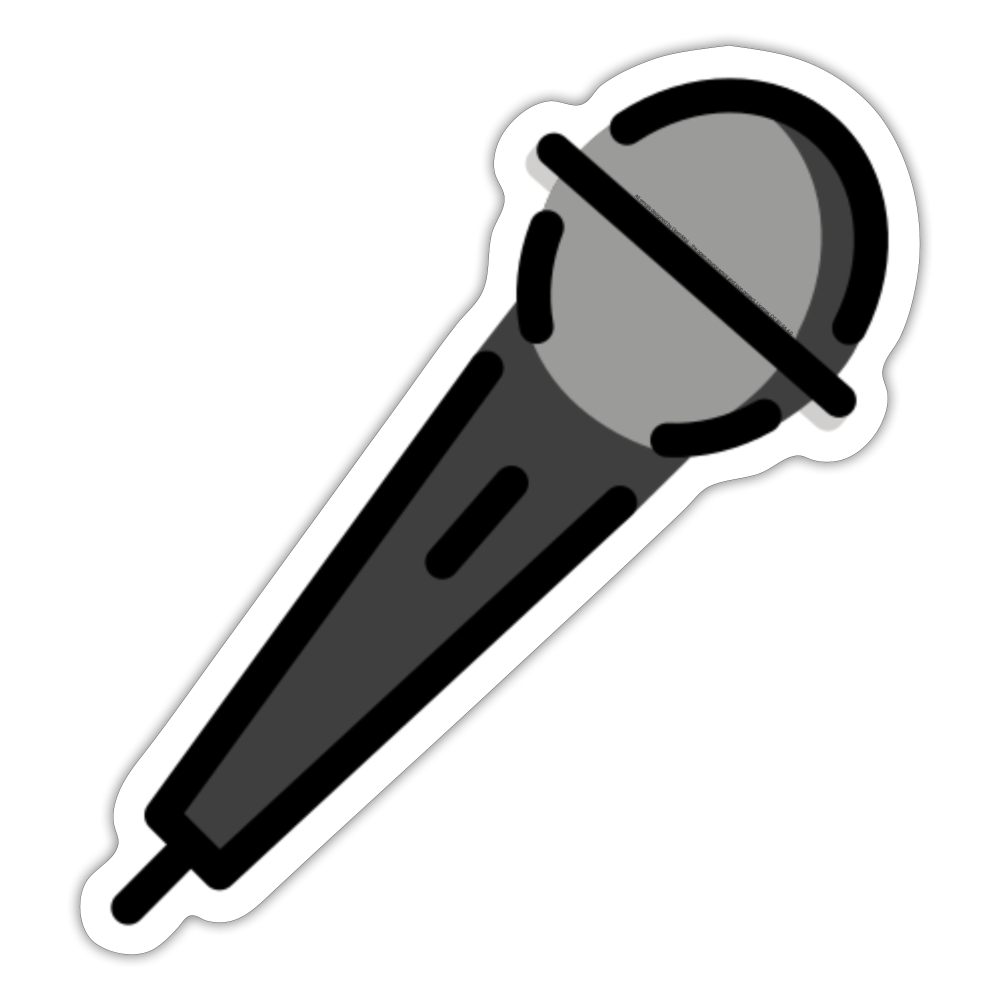 Microphone Moji Sticker - Emoji.Express - white matte