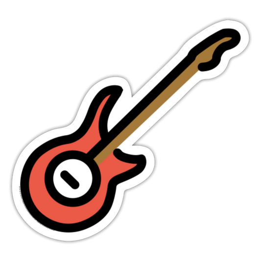 Guitar Moji Sticker - Emoji.Express - white matte