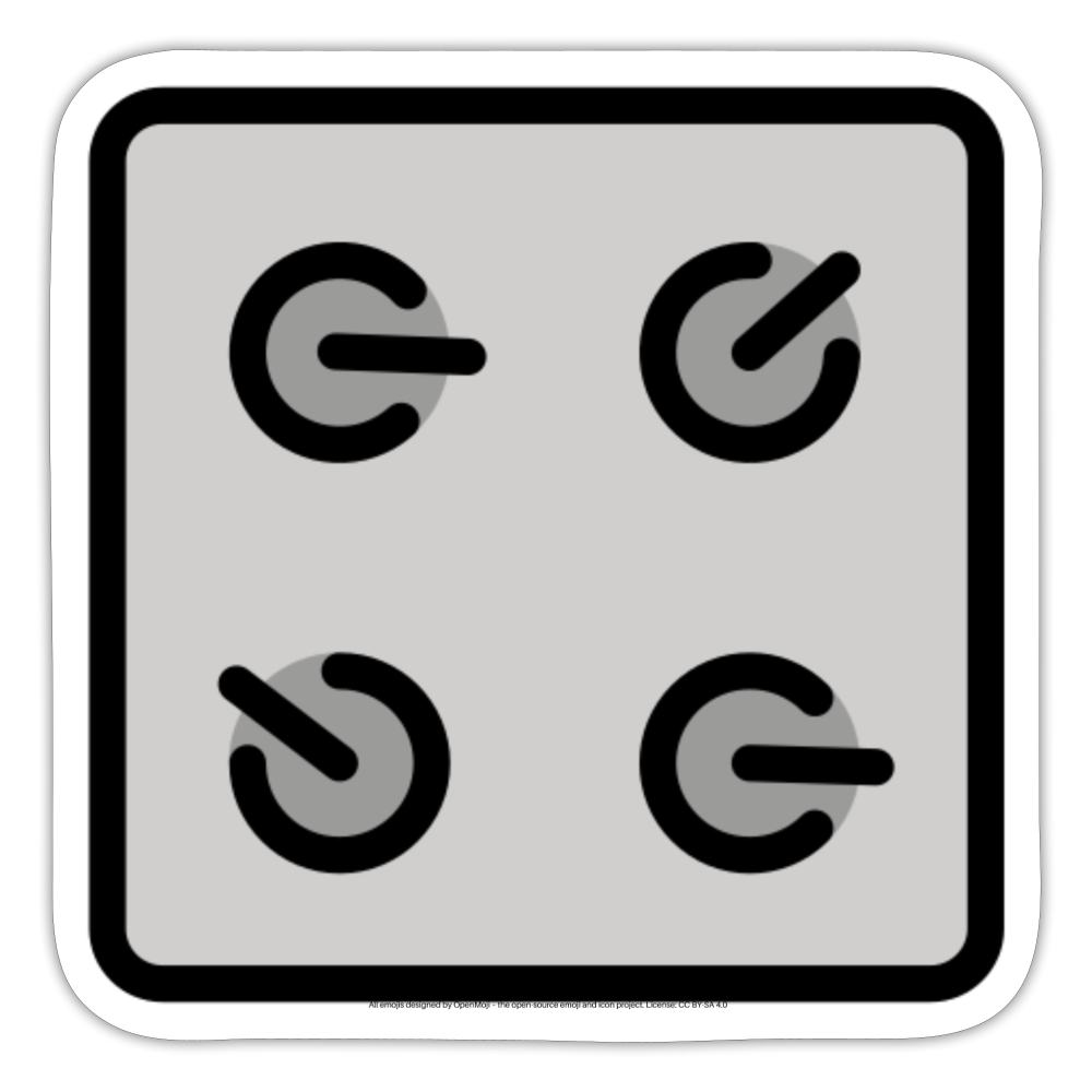 Control Knobs Moji Sticker Emoji.Express - white matte