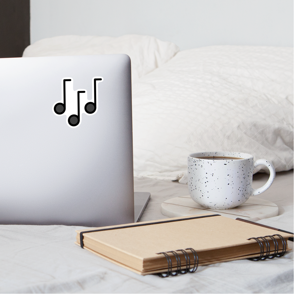 Musical Notes Moji Sticker Emoji.Express - white matte