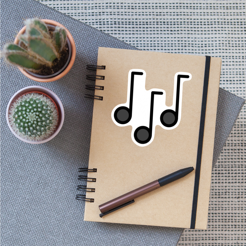 Musical Notes Moji Sticker Emoji.Express - white matte