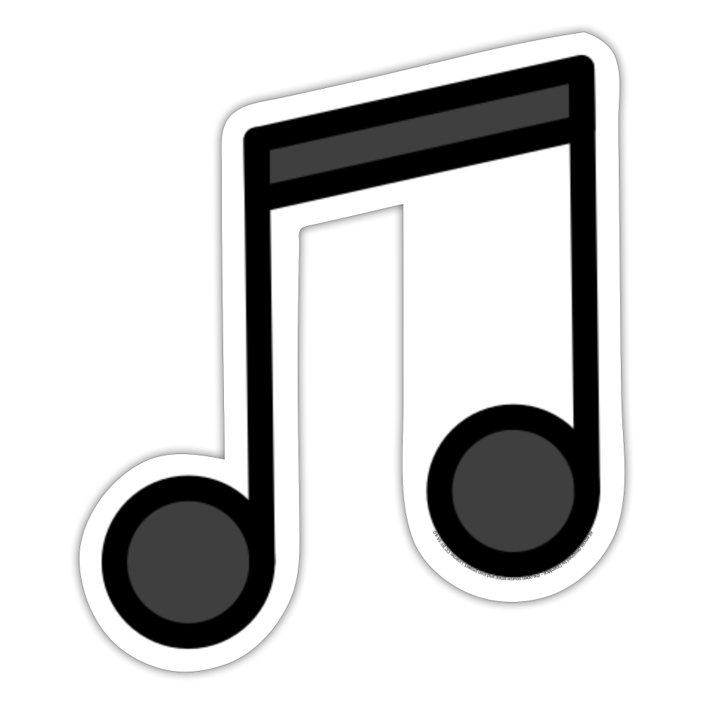 Musical Note Moji Sticker Emoji.Express - white matte