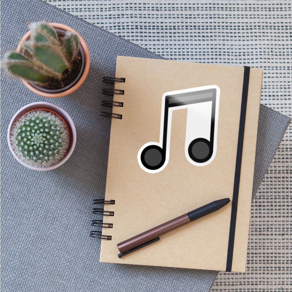 Musical Note Moji Sticker Emoji.Express - white glossy