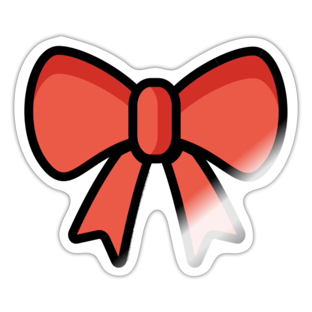 Ribbon Moji Sticker - Emoji.Express - white glossy