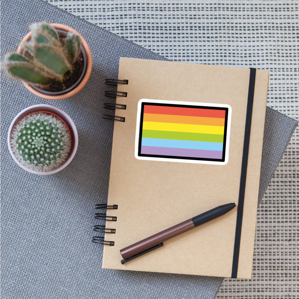 Rainbow Flag Moji Sticker - Emoji.Express - white matte