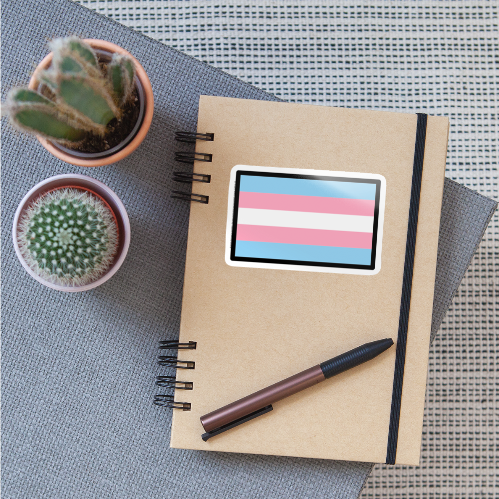 Transgender Flag Moji Sticker - Emoji.Express - white glossy