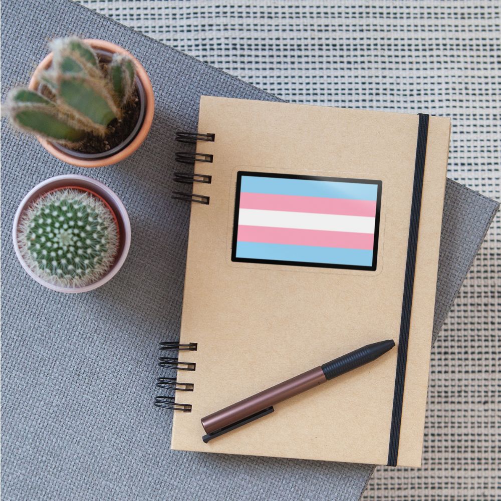 Transgender Flag Moji Sticker - Emoji.Express - transparent glossy