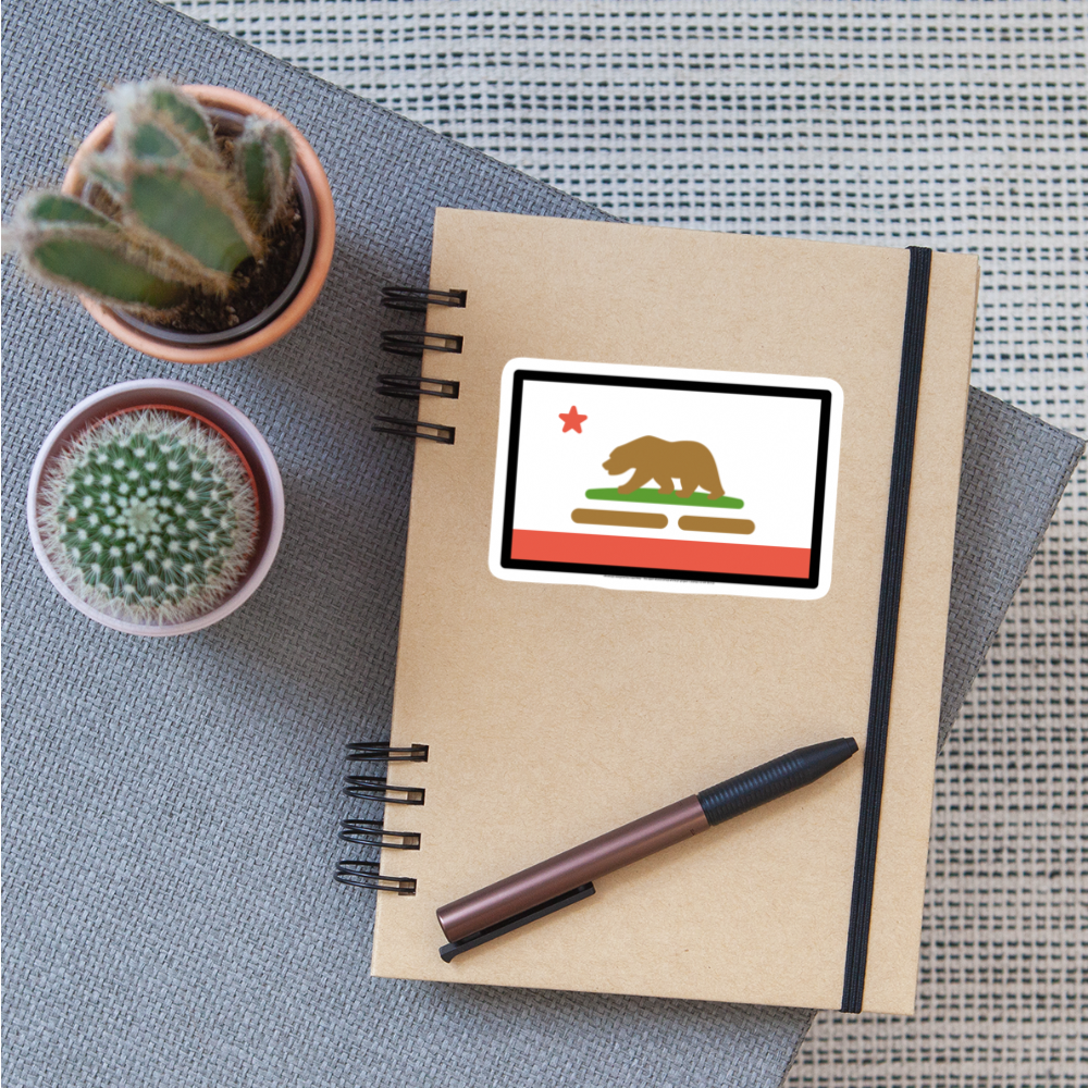 California Flag Moji Sticker - Emoji.Express - white matte