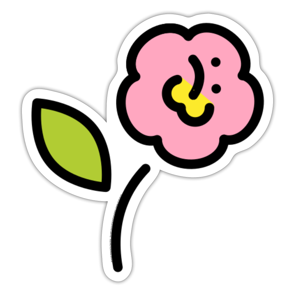 Hibiscus Moji Sticker - Emoji.Express - white matte