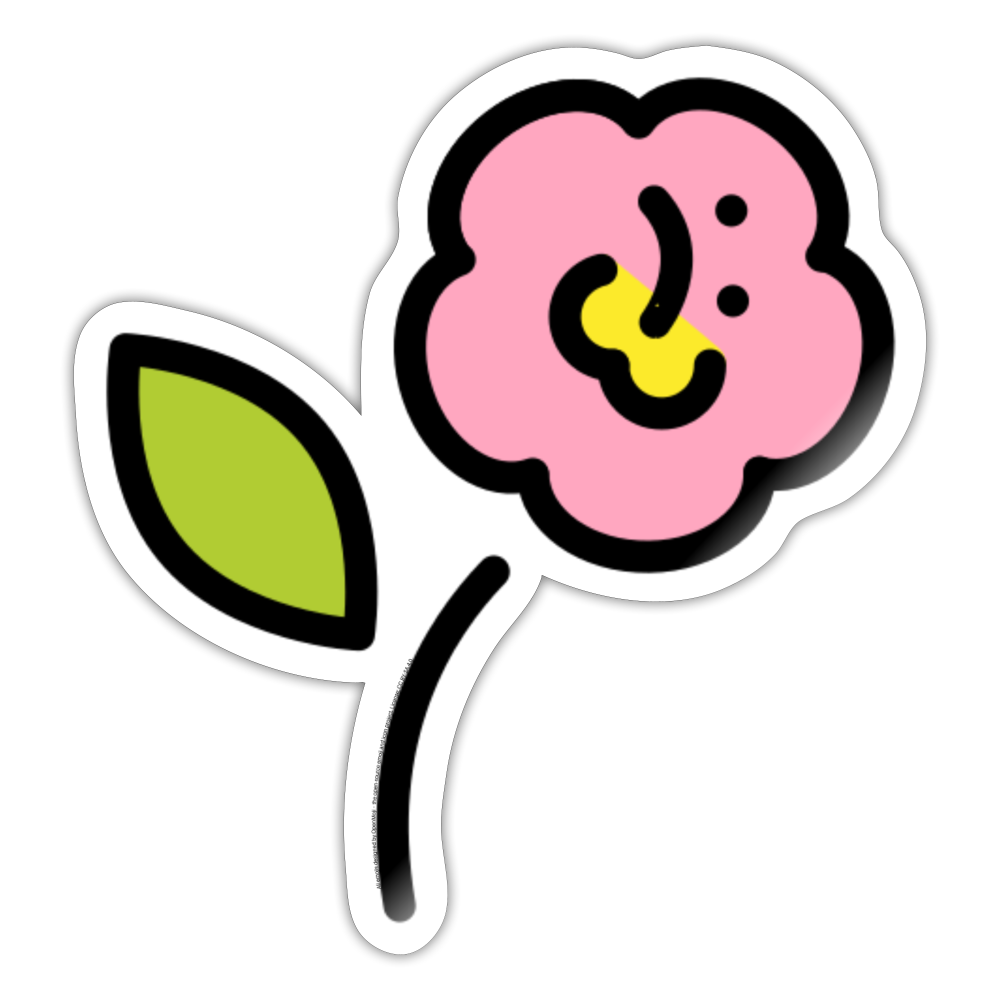 Hibiscus Moji Sticker - Emoji.Express - white glossy