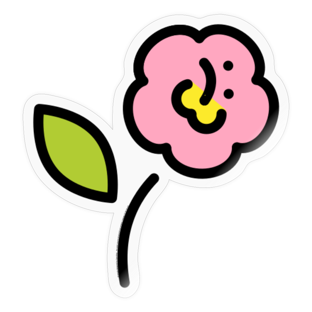 Hibiscus Moji Sticker - Emoji.Express - transparent glossy