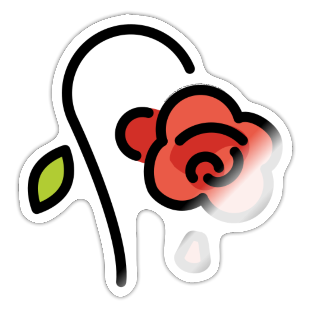 Wilted Flower Moji Sticker - Emoji.Express - white glossy