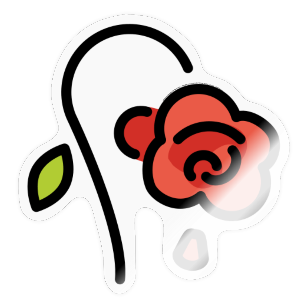 Wilted Flower Moji Sticker - Emoji.Express - transparent glossy