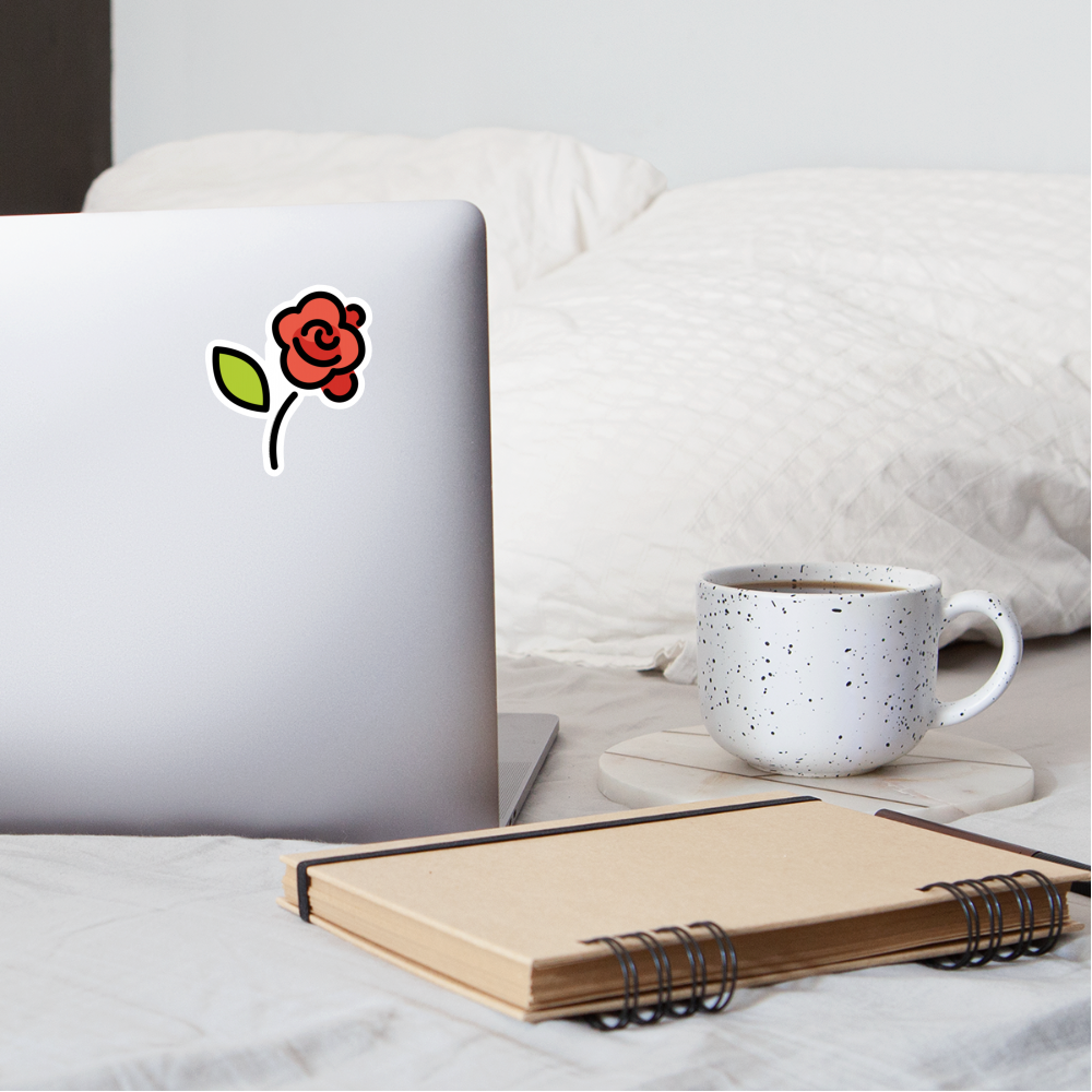 Rose Moji Sticker - Emoji.Express - white matte