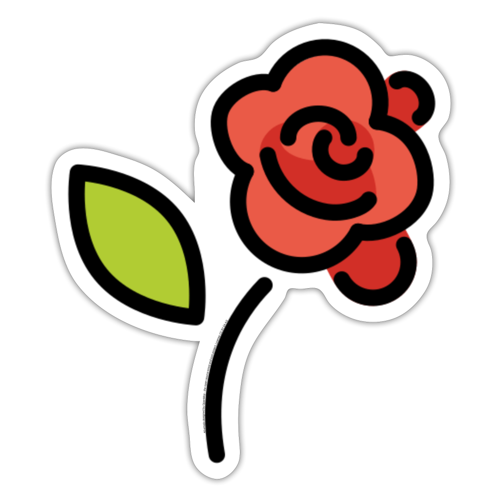 Rose Moji Sticker - Emoji.Express - white matte