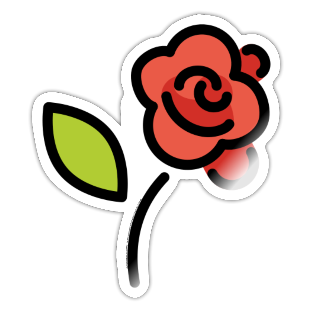 Rose Moji Sticker - Emoji.Express - white glossy