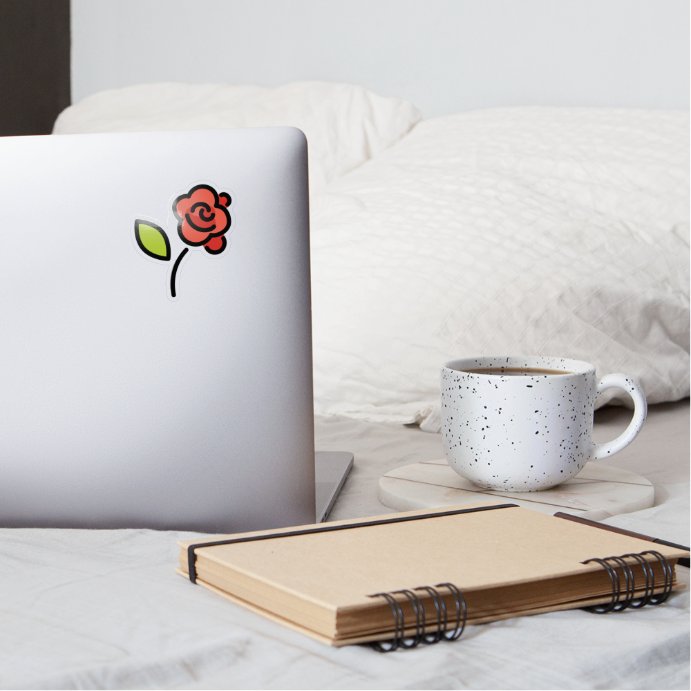 Rose Moji Sticker - Emoji.Express - transparent glossy