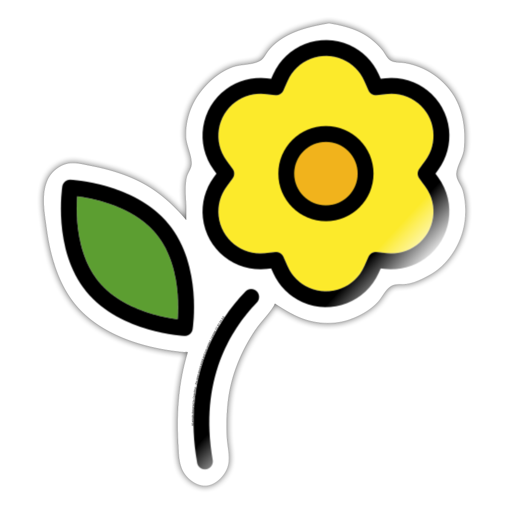 Blossom Moji Sticker - Emoji.Express - white glossy