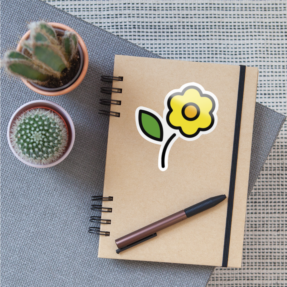 Blossom Moji Sticker - Emoji.Express - white glossy