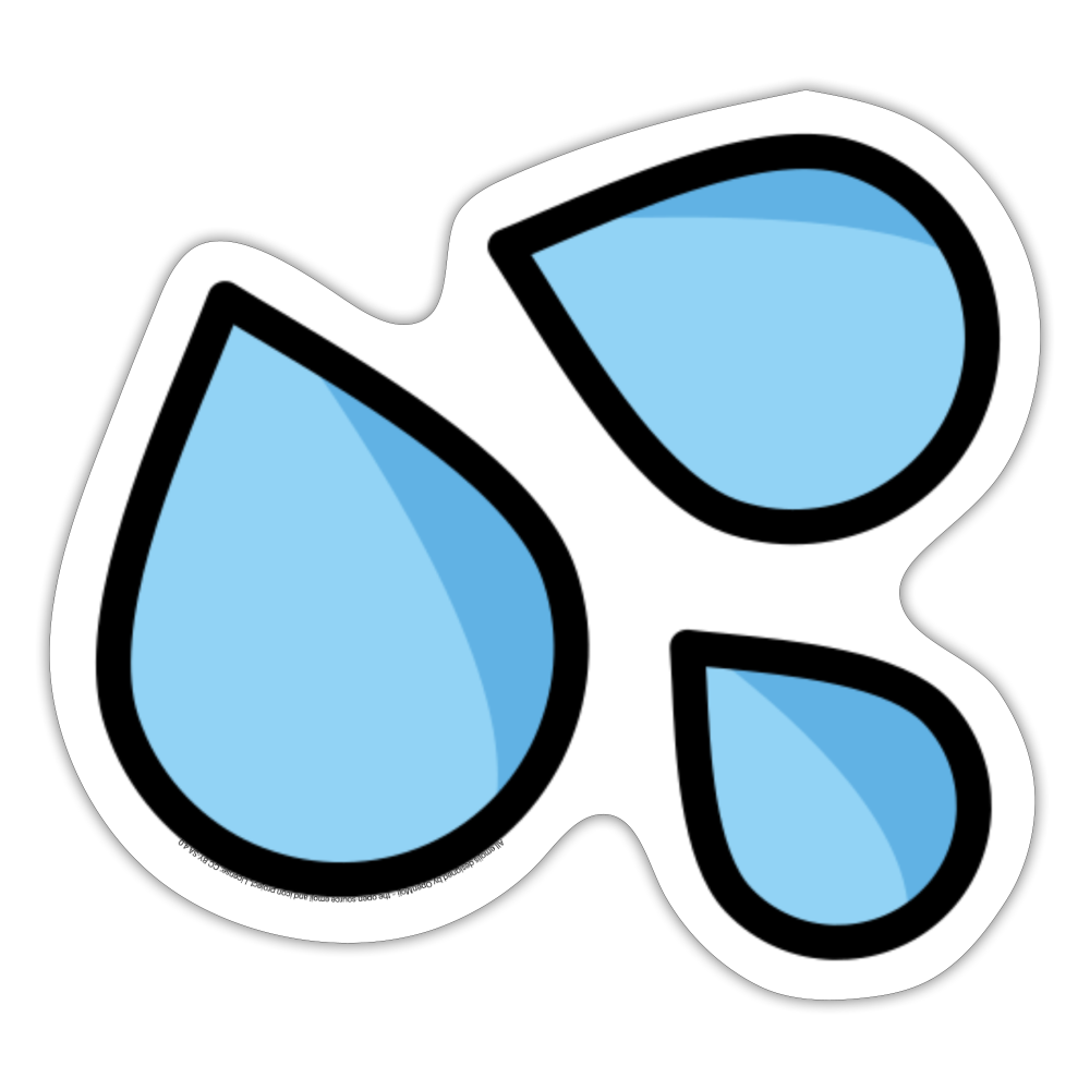 Sweat Droplets Moji Sticker - Emoji.Express - white matte