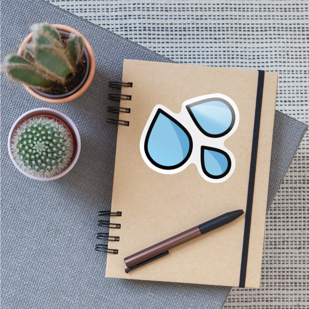 Sweat Droplets Moji Sticker - Emoji.Express - white glossy