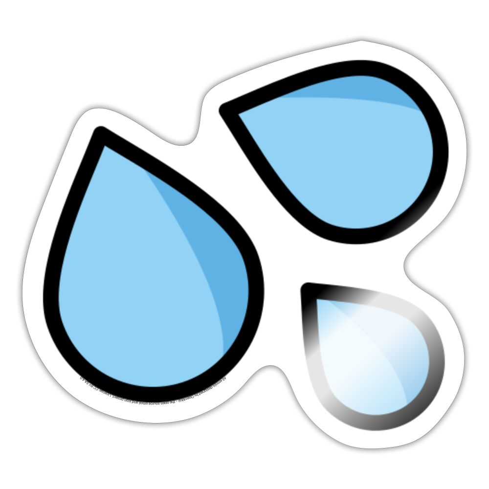 Sweat Droplets Moji Sticker - Emoji.Express - white glossy
