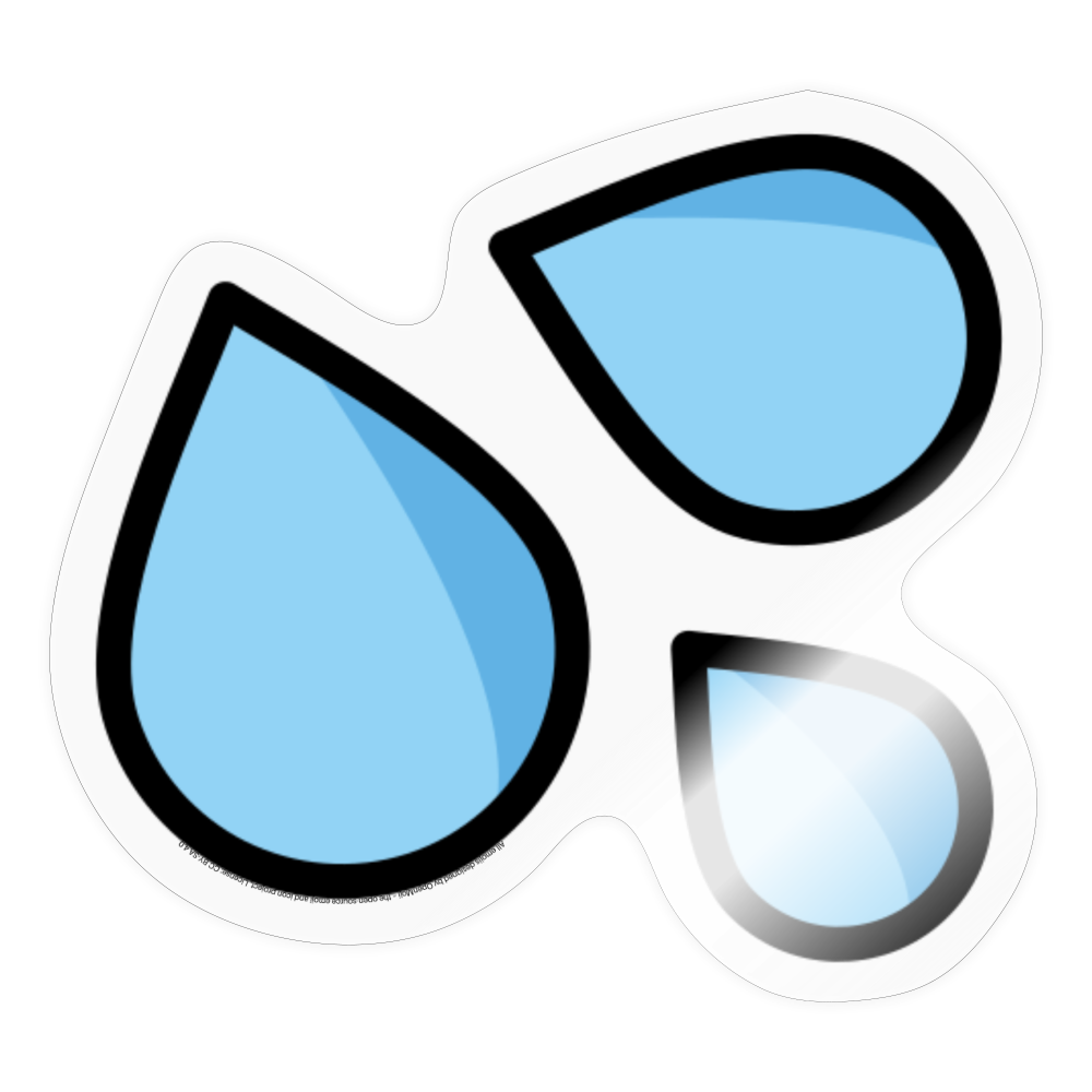 Sweat Droplets Moji Sticker - Emoji.Express - transparent glossy
