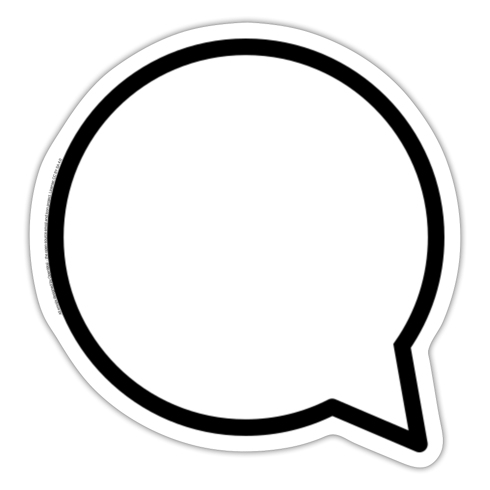 Left Speech Bubble Moji Sticker - Emoji.Express - white matte