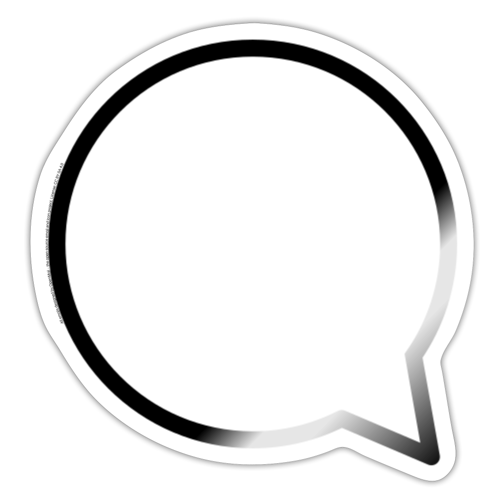 Left Speech Bubble Moji Sticker - Emoji.Express - white glossy