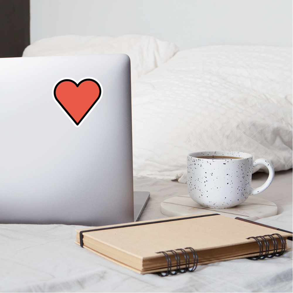 Red Heart Moji Sticker - Emoji.Express - white matte